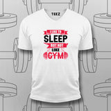 Sleep vs. Gym Funny Fitness T-Shirt – For Men