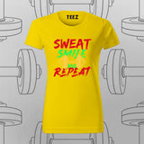 Sweat, Smile & Repeat Gym T-shirt For Women