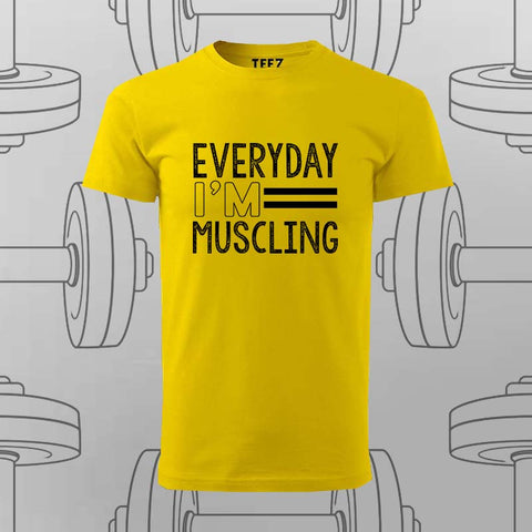 Everyday I'm Muscling T-Shirt For Men – Gym & Workout