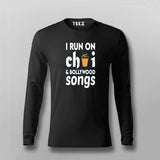 I Run on Chai & Bollywood Songs T-Shirt for Men - Vibrant Style