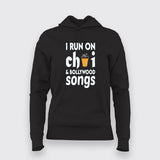 HoodieI Run on Chai & Bollywood Songs Hoodie for Women - Vibrant Style