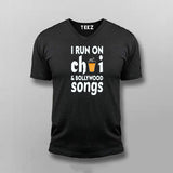 I Run on Chai & Bollywood Songs T-Shirt for Men - Vibrant Style