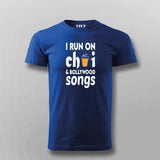 I Run on Chai & Bollywood Songs T-Shirt for Men - Vibrant Style