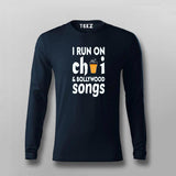 I Run on Chai & Bollywood Songs T-Shirt for Men - Vibrant Style