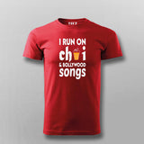 I Run on Chai & Bollywood Songs T-Shirt for Men - Vibrant Style