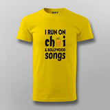 I Run On Chai & Bollywood Songs T shirt For Men