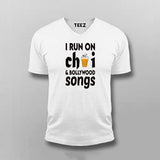 I Run on Chai & Bollywood Songs T-Shirt for Men - Vibrant Style