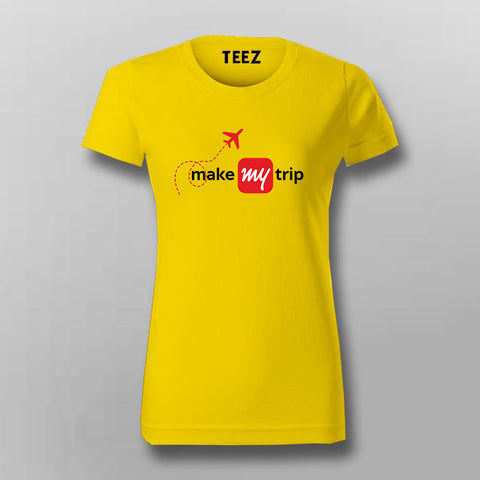 make my trip yellow t shirt for women