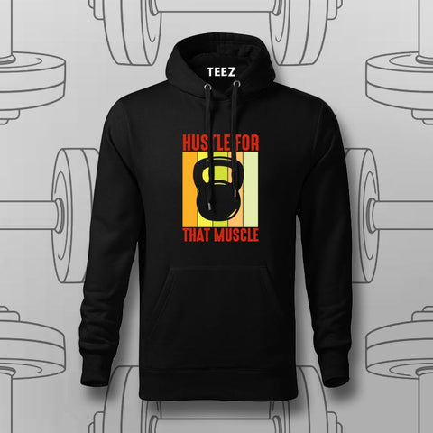 Hustle for the Muscle Gym Motivation Hoodie – For Men