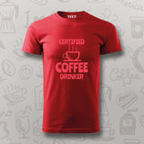 Certified Coffee Drinker T-Shirt for Men-Caffeine Lover Tee