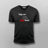 spicy Black V  Neck T Shirt For Men