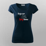 spicy navy half sleeve t shirt for women 