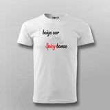 spicy White Half Sleeve T Shirt For Men