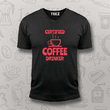 Certified Coffee Drinker T-Shirt for Men-Caffeine Lover Tee