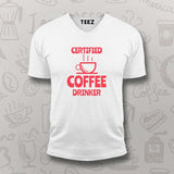 Certified Coffee Drinker T-Shirt for Men-Caffeine Lover Tee