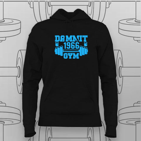 Dammit 1966 Gym  –  Vintage Fitness Vibes Hoodie For Women