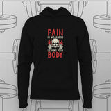 Pain Is Weakness – Gym Motivation Hoodie For Women