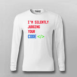 I'm Silently Judging Your Code T-Shirt For Men - Funny Programmer