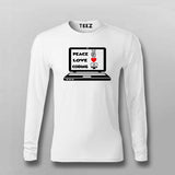 Peace Love Coding T-Shirt For Men – Programmer’s Essential Wear