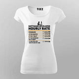 Software Developer Hourly Rate T-Shirt for Women-Funny Coder Tee