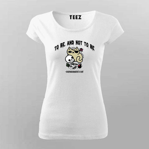 To Be and Not To Be T-Shirt for Women - Funny Pirate Cat Tee