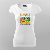 Samosa Chai & Gupshup T-Shirt  For Women - Fun Desi Vibes