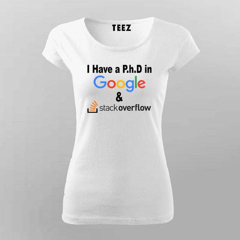 Google & Stack Overflow T-Shirt For Women - Funny Coder