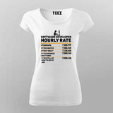 Software Developer Hourly Rate T-Shirt for Women-Funny Coder Tee