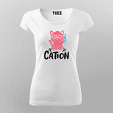 Funny Chemistry Cat T-Shirt For Women | Cation Science