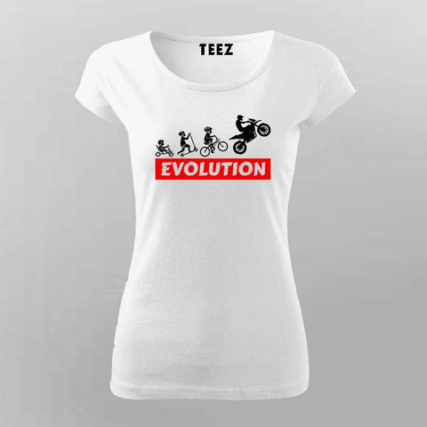 Bike Evolution T-Shirt For Women - Biker's Journey