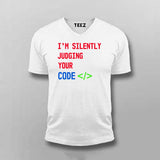 I'm Silently Judging Your Code T-Shirt For Men - Funny Programmer