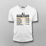 Software Developer Hourly Rate T-Shirt for Men-Funny Coder Tee