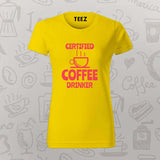 Certified Coffee Drinker T-Shirt for Women-Caffeine Lover Tee