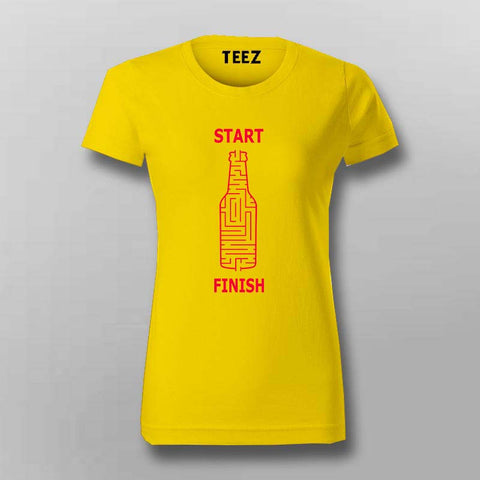 Beer Maze T-Shirt for Women – Fun Drinking Puzzle Tee India