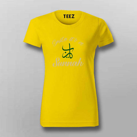 Smile It’s a Sunnah T-Shirt for Women - Celebrate Faith with Style