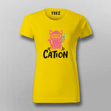 Funny Chemistry Cat T-Shirt For Women | Cation Science