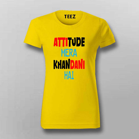 attitude mera yellow t shirt for women 