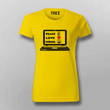 Peace Love Coding T-Shirt For Women – Programmer’s Essential Wear