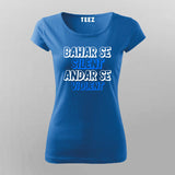 Bahar Se Silent Andar Se Voilet Hindi T-shirt For Women