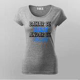 Bahar Se Silent Andar Se Voilet Hindi T-shirt For Women