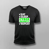 Eat Sleep Cyber Security Repeat V Neck T-shirt For Men