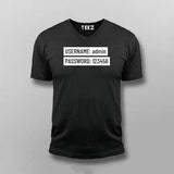 Username & password V Neck T-shirt For Men
