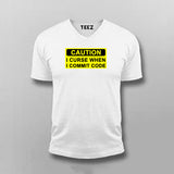 Caution I Curse When I Commit Code T-Shirt For Men