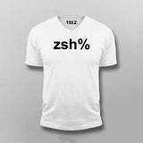 Zsh % Shell V-Neck  T-Shirt For Men Online