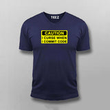 Caution I Curse When I Commit Code T-Shirt For Men Online