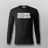 Username & password Full Sleeve T-shirt For Men