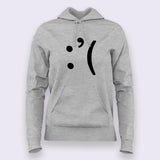 Sad Smiley Emoticon Hoodies For Women India