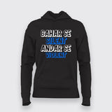 Bahar Se Silent Andave Se Voilet Hindi Hoodie  For Women Online teez 