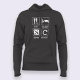 Eat Sleep Dota Repeat Hoodies For Women India