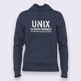 Unix is User Friendly Geeky Hoodies For Women